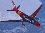 Un avion aux couleurs du FC Barcelone