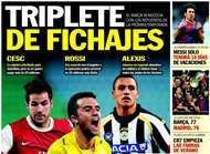 Barca veut Fabregas Rossi et Sanchez