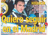 Higuain ne veut pas quitter le Real Madrid