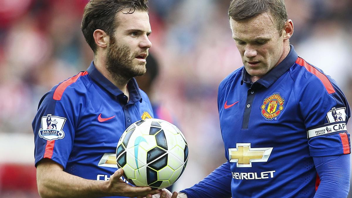 Eurosport футбол. Манчестер Юнайтед. Хуан мата и Уэйн Руни.