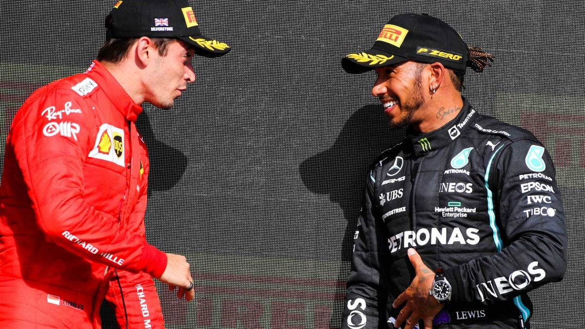 Formule 1 Lewis Hamilton Félicite Charles Leclerc Après Silverstone 0551