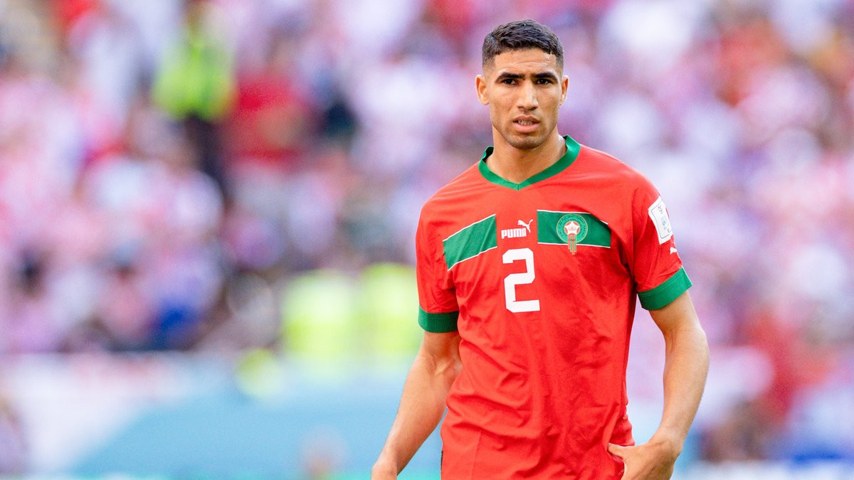 Affiche Hakimi Maroc 2022 - Coupe Du Monde - Maillot Domicile Face Avant